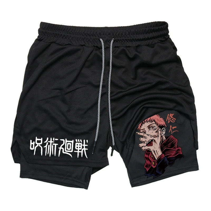 Amazon cross-border e-commerce hot fitness casual shorts animation spell back to war printing Joker double casual pants