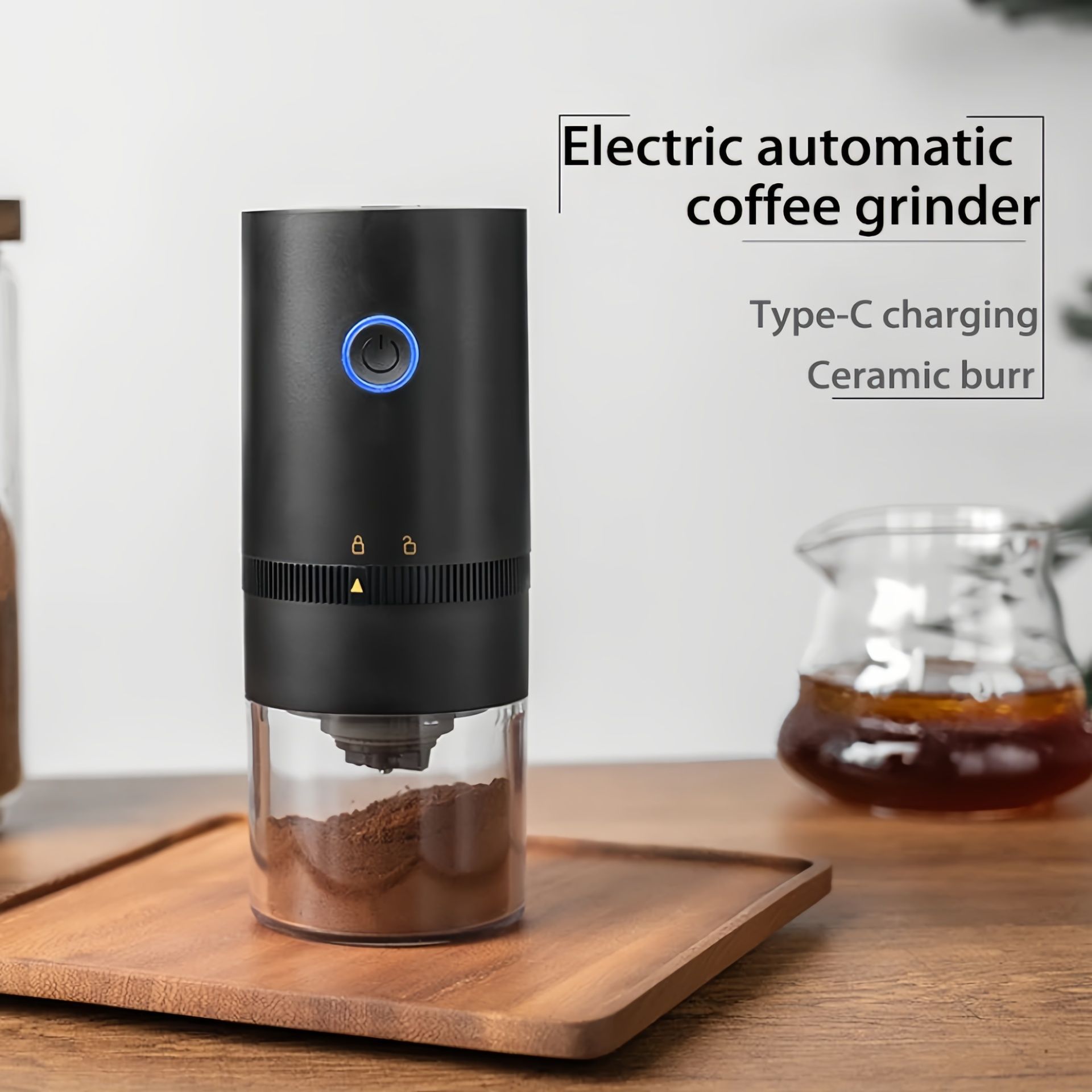 Household electric coffee grinder coffee bean grinder powder press cross-border automatic electric bean grinder