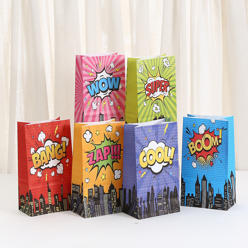 创意印花牛皮纸袋派对生日礼品袋手提袋牛皮纸购物袋工厂批发