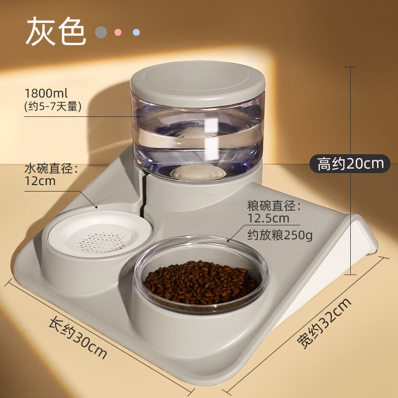 Pet doble tazón de fuente de comida automática para beber tazón de arroz cuenca de alimentos para gatos de cerámica de agua potable anti-golpe perro suministros para mascotas