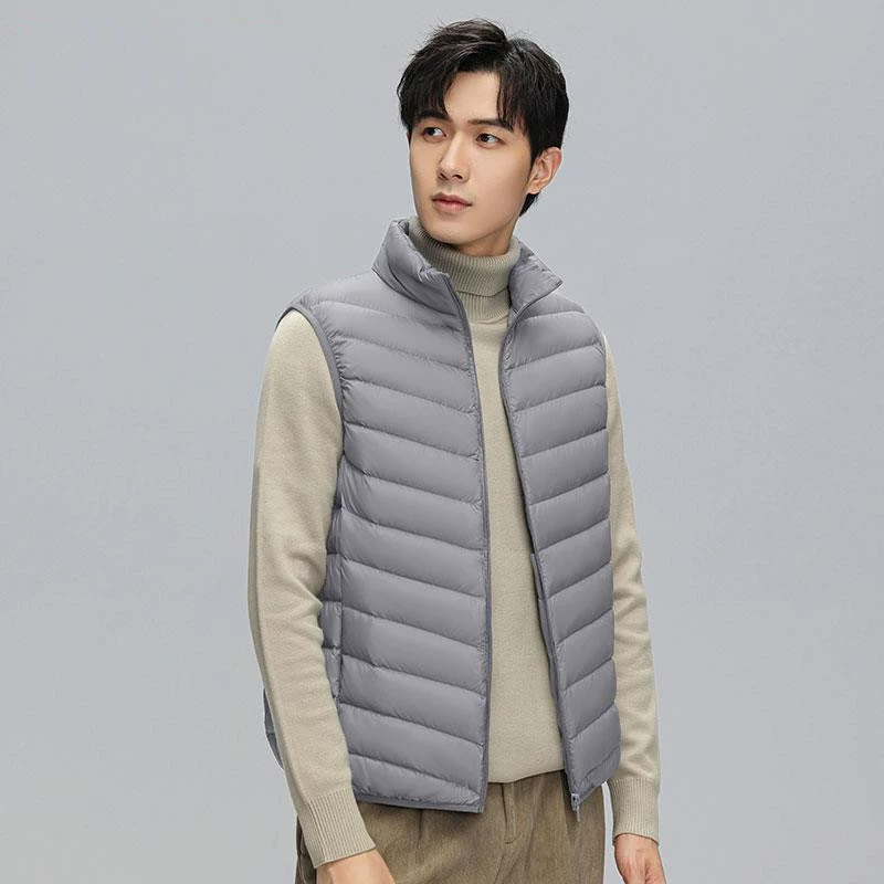 Elite velvet vest with down, light and thin design down jacket for leisure, duck down, trend of season