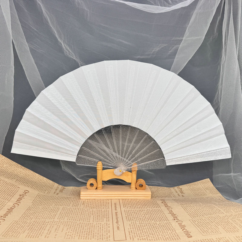 卸売無地プラスチックファン diy 中国風古代ファン 8inch 10inch 空白扇子印刷なし任意のパターン|undefined