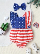F 76031 Star Print Baby Romper Ӥ�����ǰ�ƨ�� �羳����