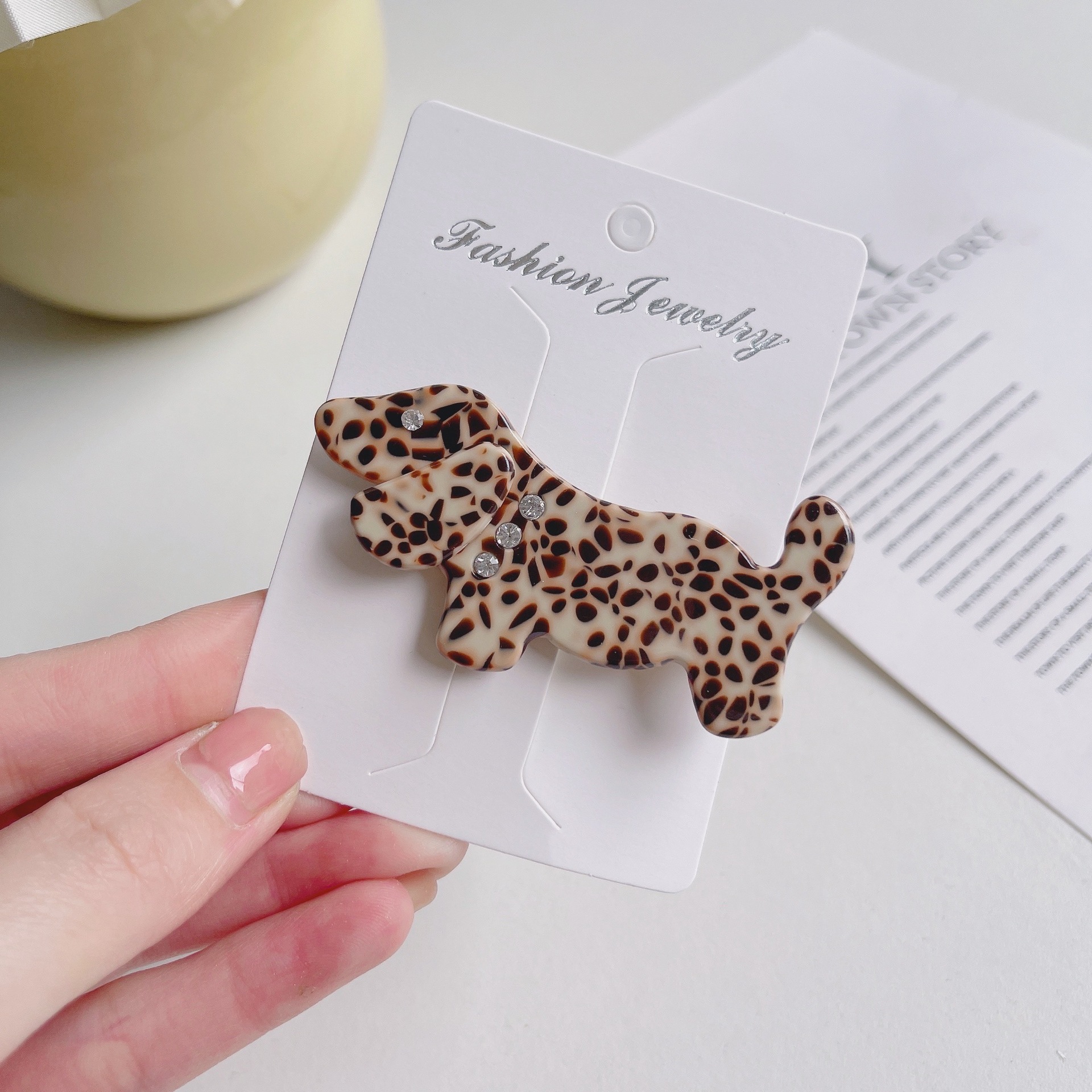 Fashion Dog Acetic Acid Sheets Inlay Rhinestones Hair Clip 1 Piece display picture 5