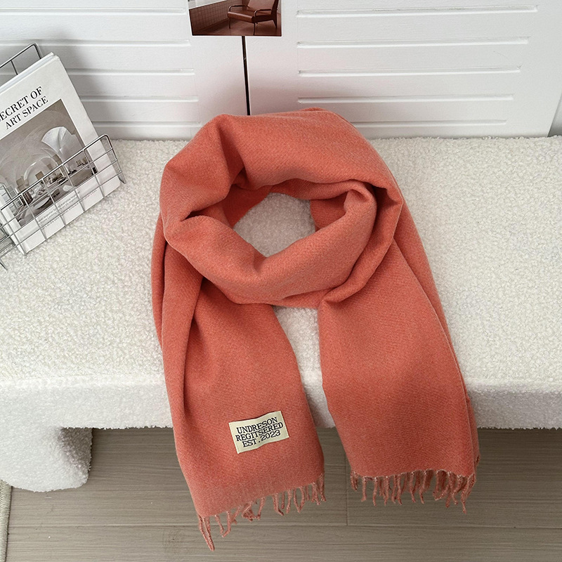 Otoño y invierno bufandas mujeres de imitación de cashmere de color sólido de alto nivel de sensación multifuncional engrosado alargado calentamiento bordas buñuelo al por mayor