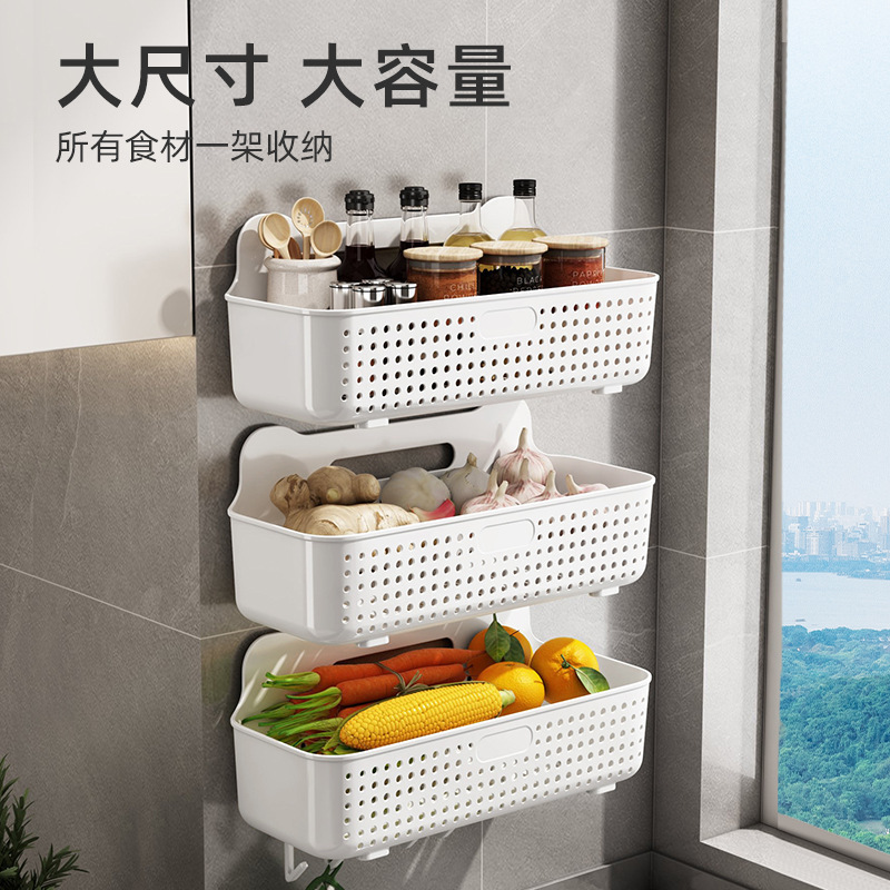 姜蒜收纳盒神器挂墙壁挂式厨房生姜大蒜筐收纳篮调料置物架|undefined