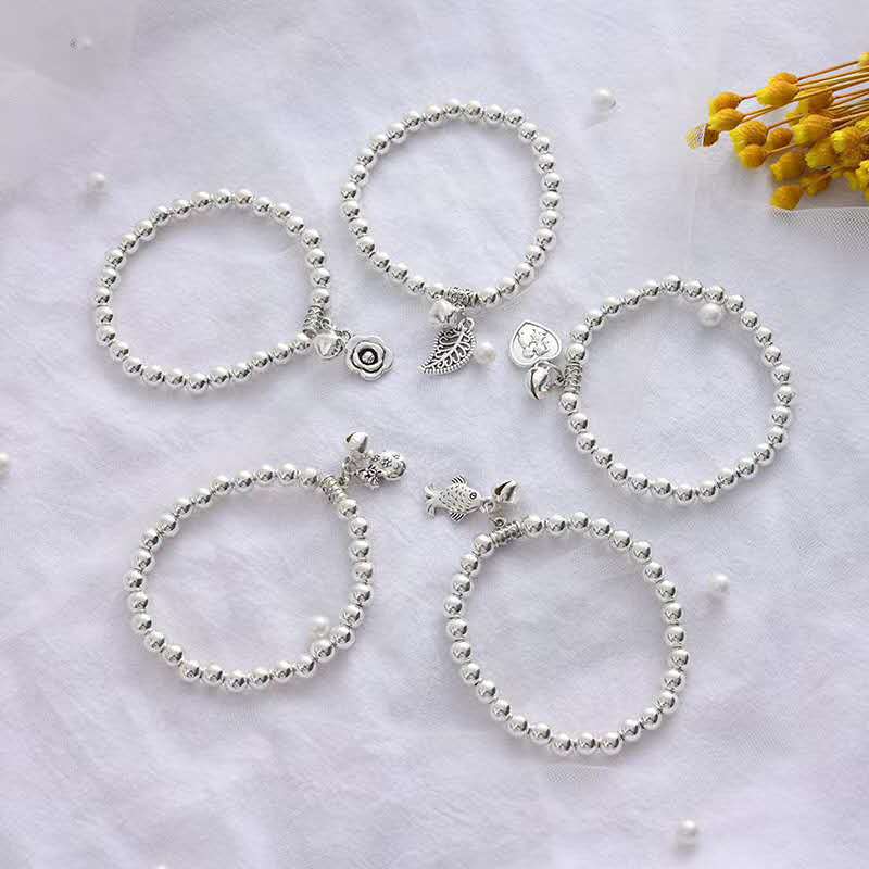 Foreign trade Selling new pattern originality Imitation silver Bead Pente Bracelet Simplicity Versatile Transport student lovers Hand string wholesale