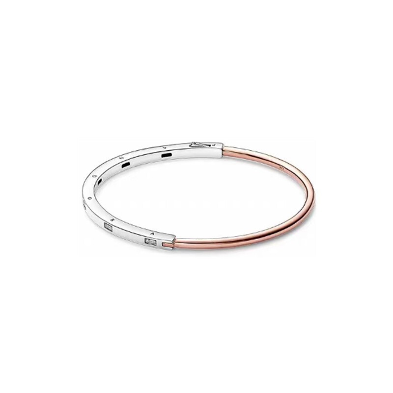 Panjia Dora 925 スターリングシルバー ブレスレット 2 色 I-D ブレスレット波状ライン積み重ねカップル同じブレスレット|undefined