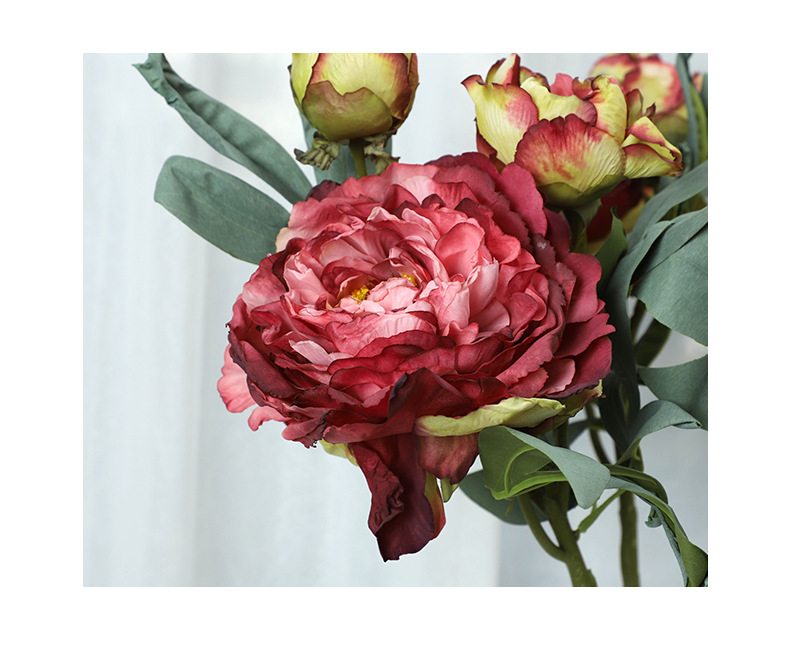 80g Weight Artificial Plant Event & Party Supplies Elegant Romantic Peony Plastic Silk Flower Artificial Flowers