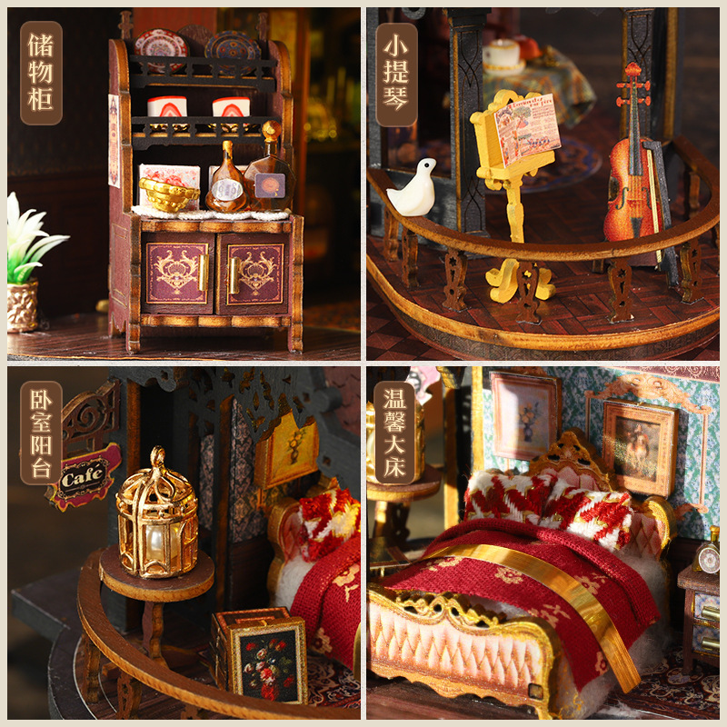 Jiate DIY キャビン エディンスバーグ手作り木製中国風建築大型ヴィラハウス絶妙な女の子のギフト|undefined