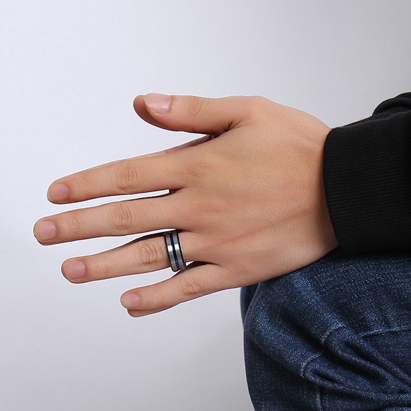 Fashion Letter Tungsten Steel Rings Plating Stainless Steel Rings