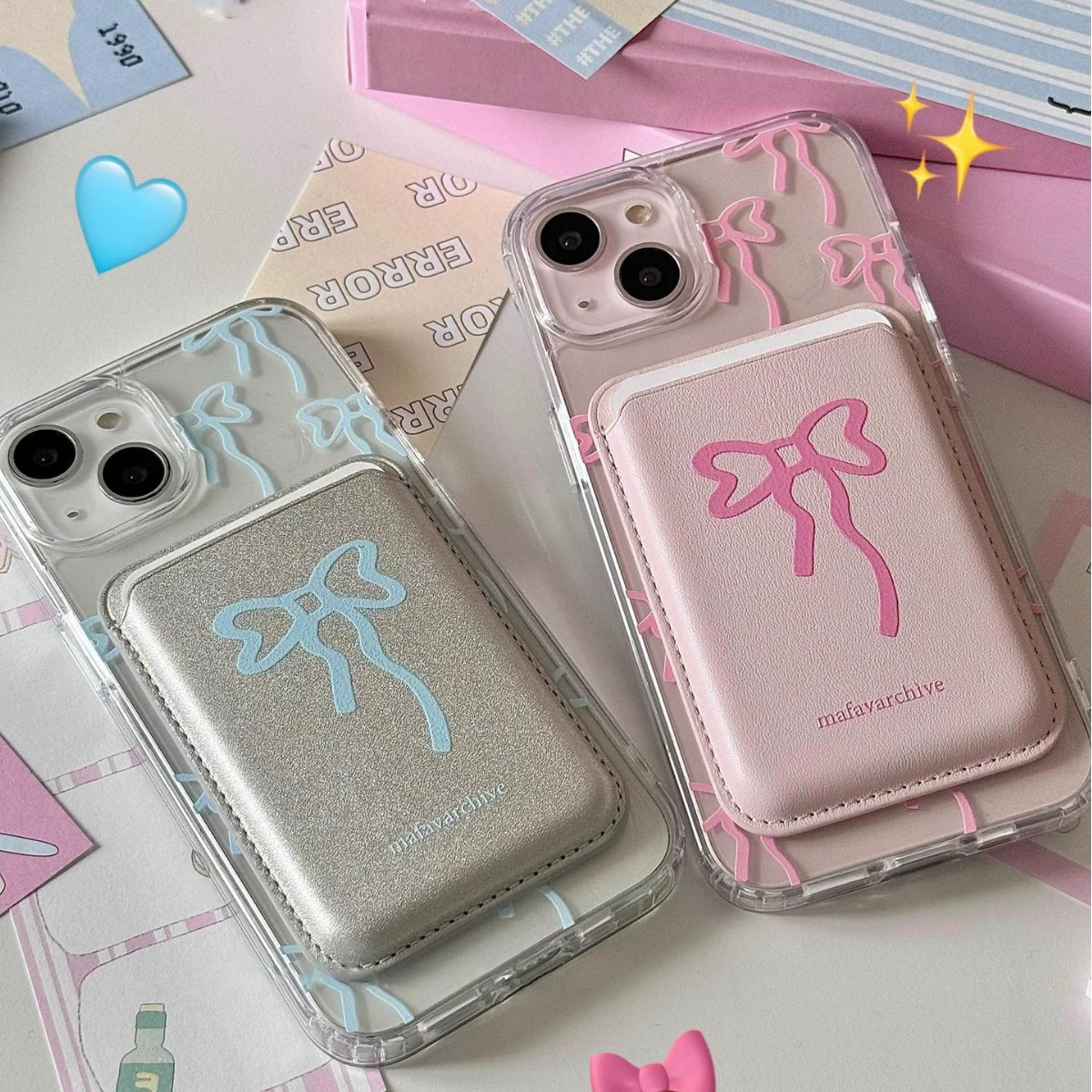 Apple, iPhone1615, compatible design polyurethane phone case with bow, card holder, 1615promax