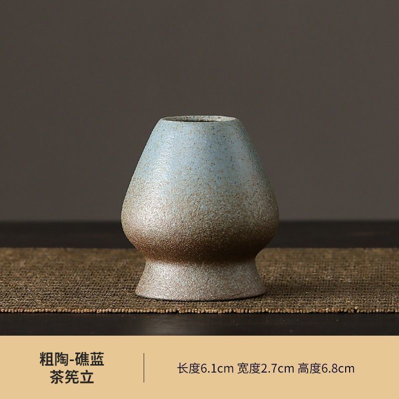 粗陶器抹茶ボウル注ぎ口付き抹茶ツールブラシ日本茶ボウルカップミキサー茶器具セット禅スタイル|undefined