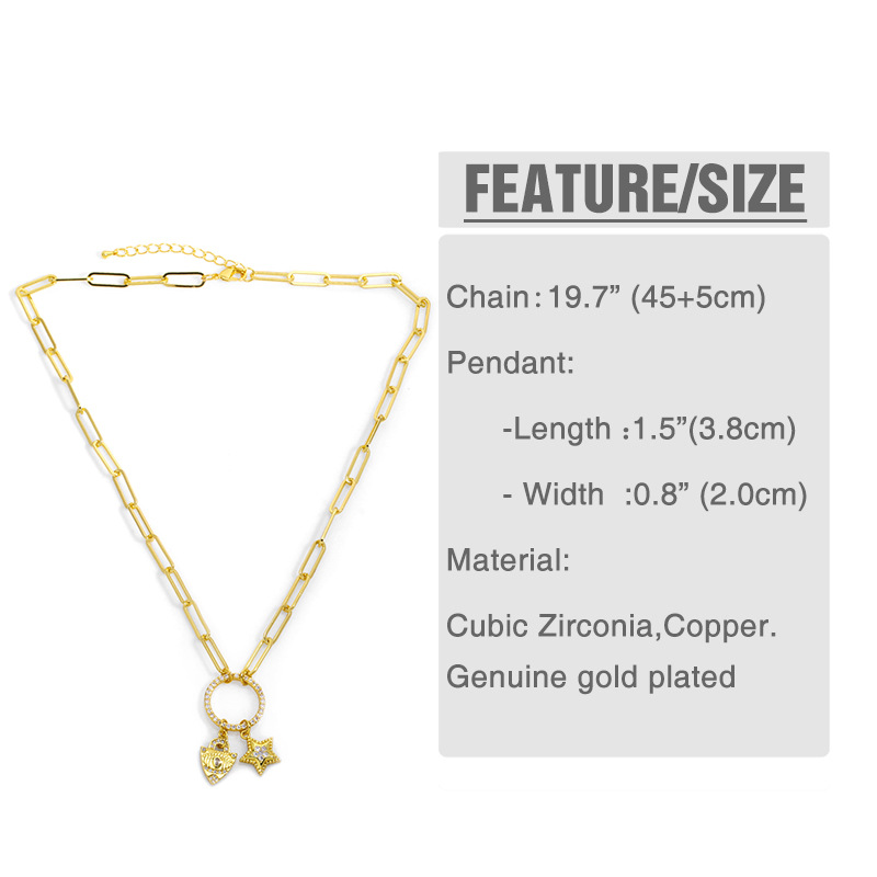 fashion heart eye snake combination pendant necklace