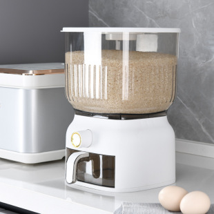 Press measuring rice bucket household insect-proof moisture-proof rice storage box sealed rice pot rice storage box 10kg