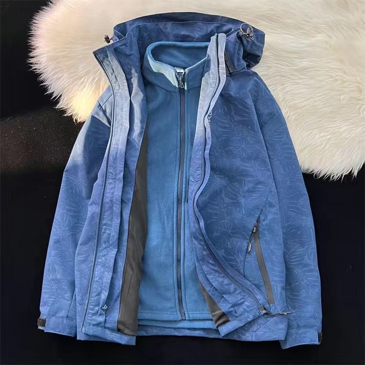 Chaqueta de hombre americano invierno y otoño más vello grueso chaqueta impermeable al aire libre hombre deportes de viento de puerto universal hombre
