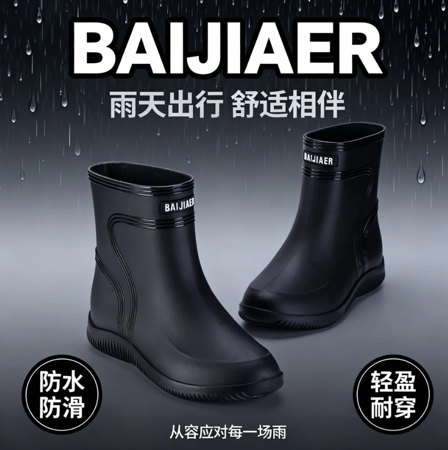 防滑雨鞋男中筒雨靴女防水鞋不累脚厨师鞋胶鞋靴子新款耐磨绝缘