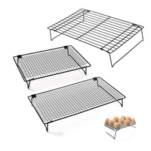 蛋糕冷却架带脚可折叠黑色加厚方形倒扣蛋糕散热架不粘面包冷晾网