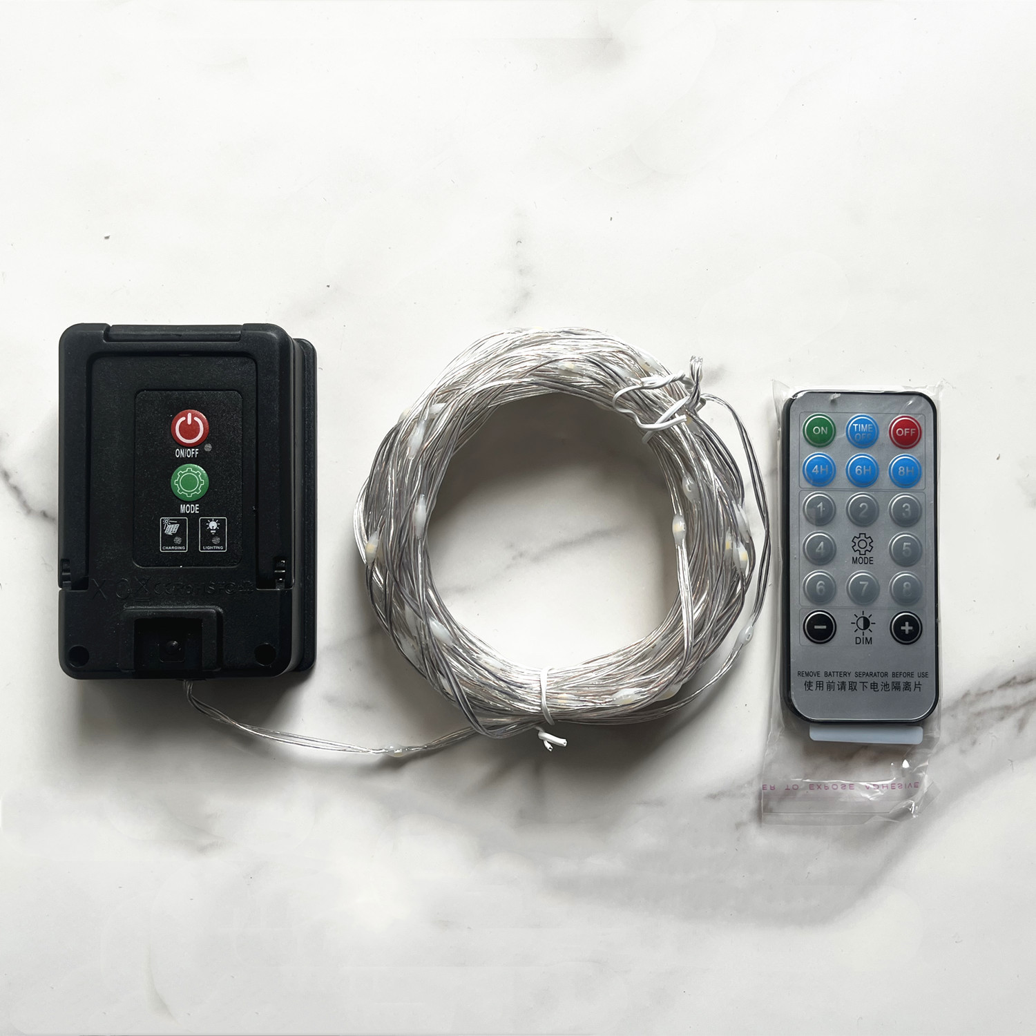 Nuevo brillante solar luces de cadena de cuero con control remoto al aire libre impermeable LED control remoto luces patio solar luces de cadena