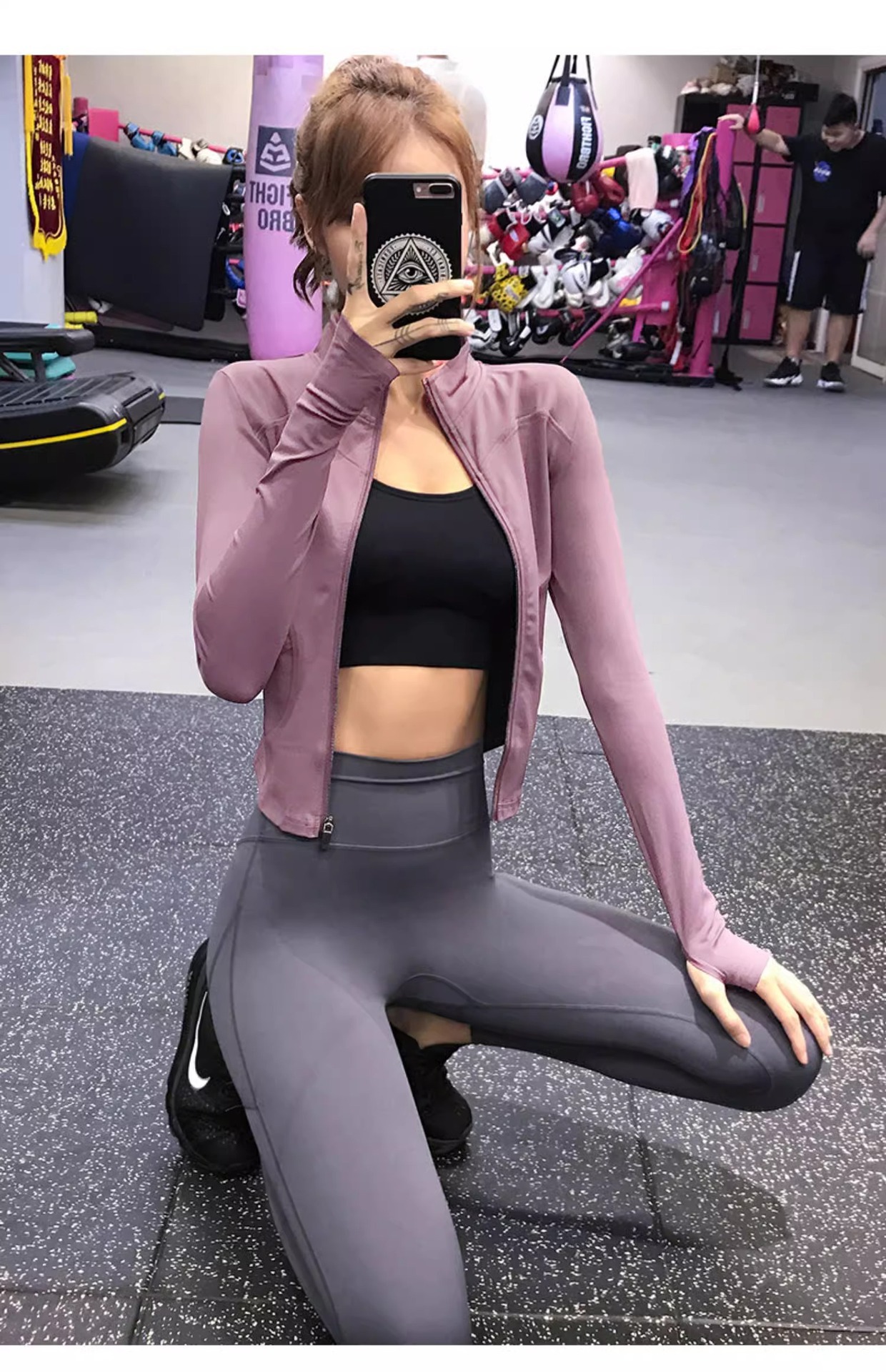 Slim-fit Quick-drying Yoga Clothes For Women, Stand-up Collar, Long-sleeved Tight Sports Top, Fitness Clothes For Women_desvips.com