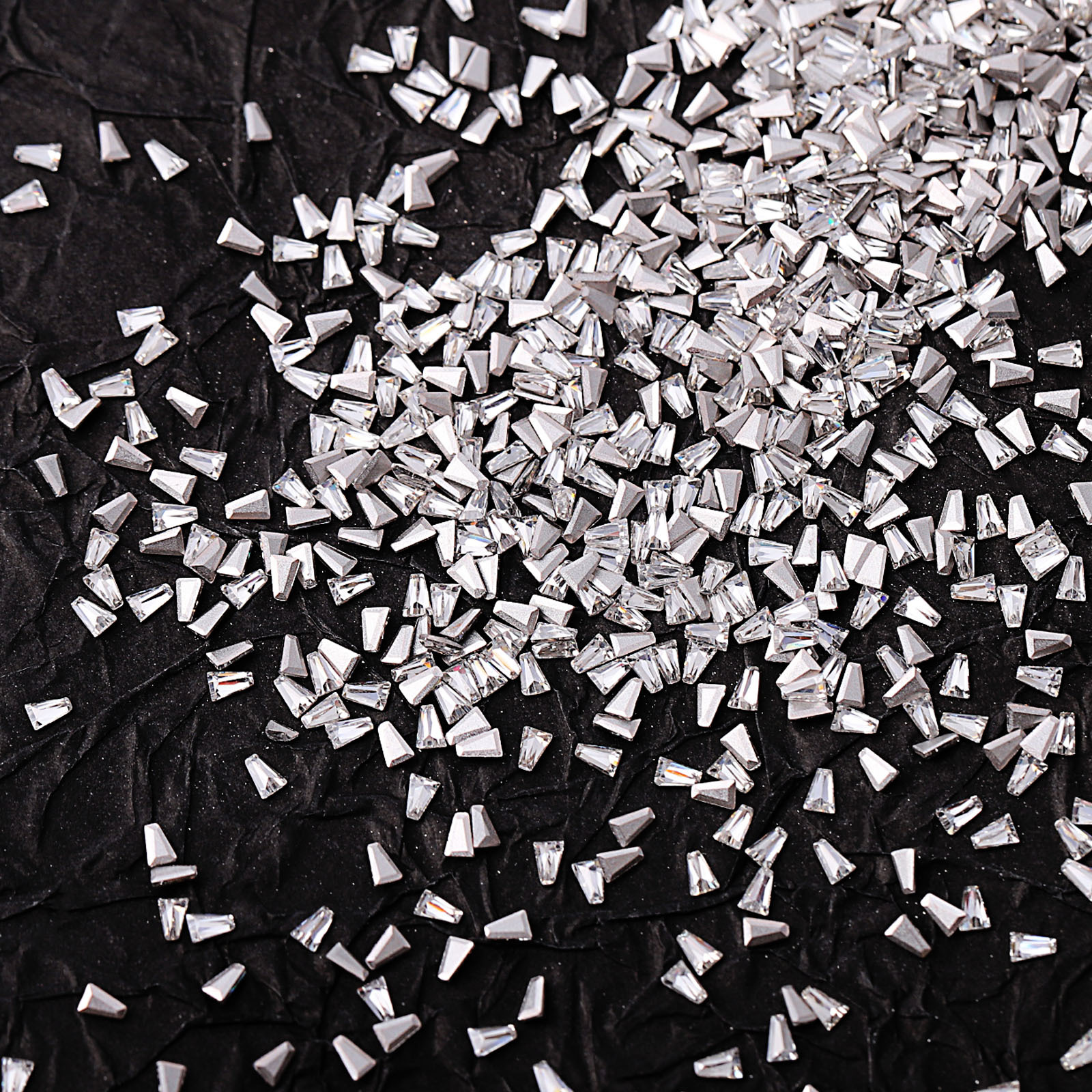 Mini beveled zircon, white, 1*2*3mm trapezoid