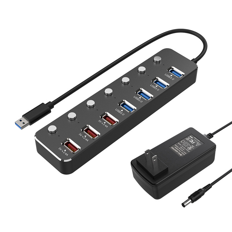 卸売り7口usb3.0 hubハブ独立スイッチtype-c hub 7口拡張ドックusbハブ|undefined