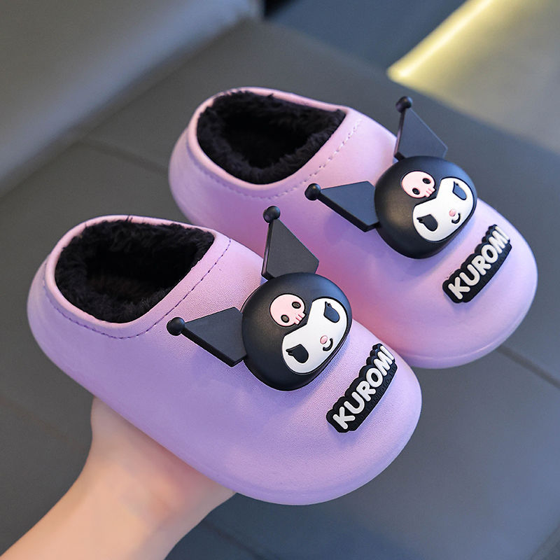 Sanlio2025 nuevo otoño invierno zapatillas de algodón para niños niñas calentamiento de veludo impermeable Melarot bolsas de tacones de algodón