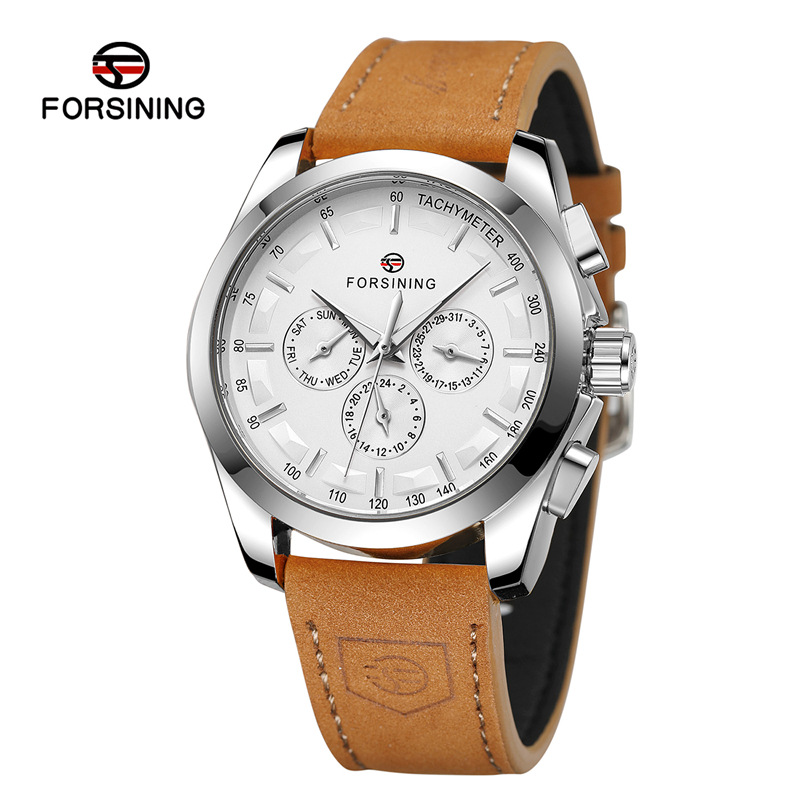 Forsining6917m3r2 nuevos hombres de seis pines mecánico automático reloj personalizado regalo tendencia de la moda
