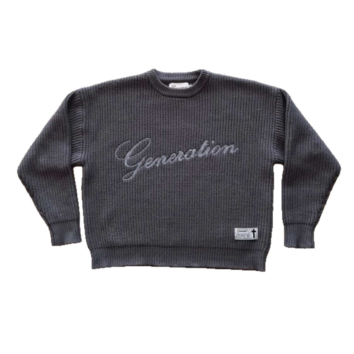 Europa y los Estados Unidos transfronterizos otoño y invierno japoneses tendencia retro camisa de punto de cuello redondo hombre suéter de letras de contraste de color al por mayor