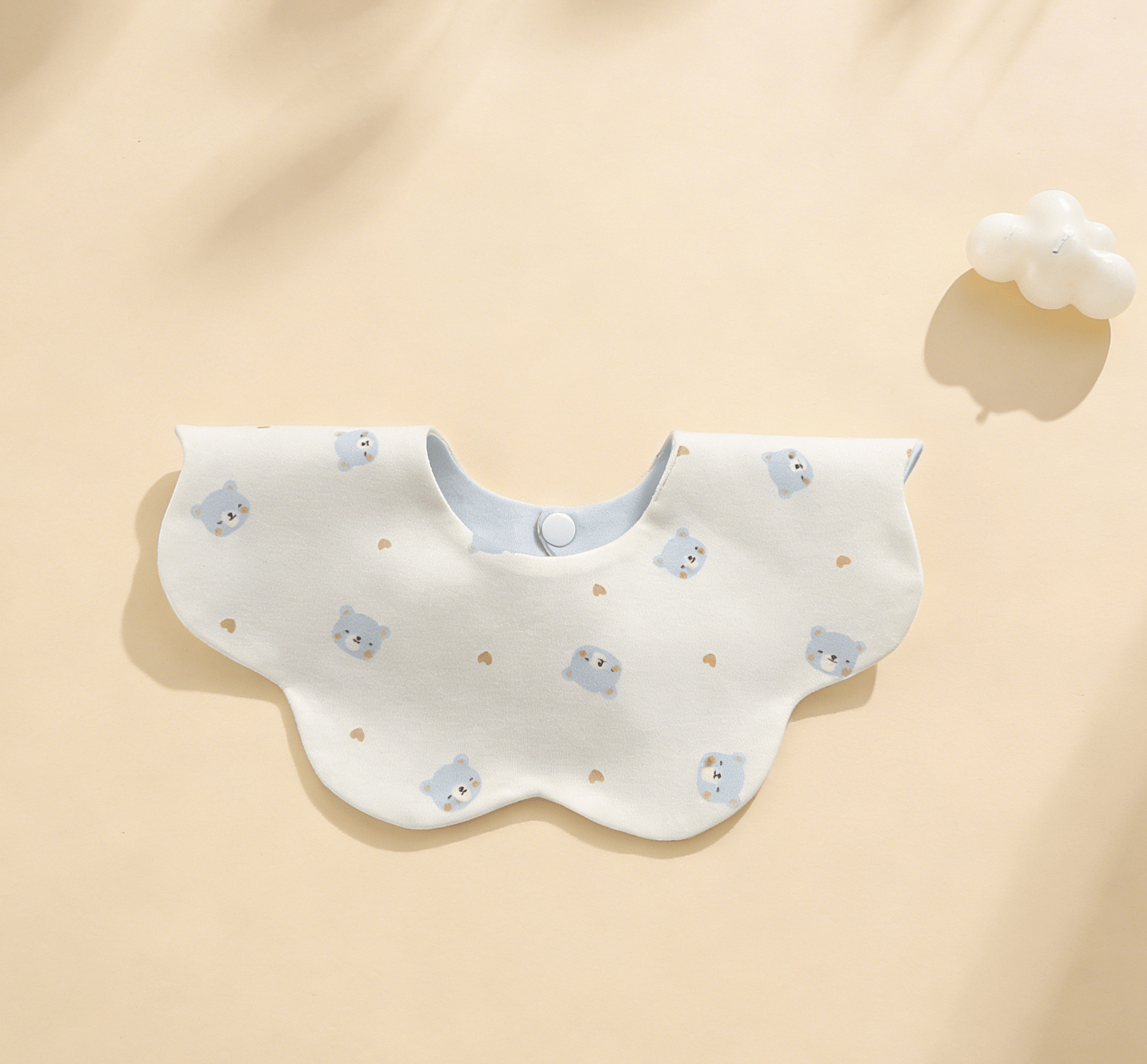 Knitted waterproof bib-blue bear