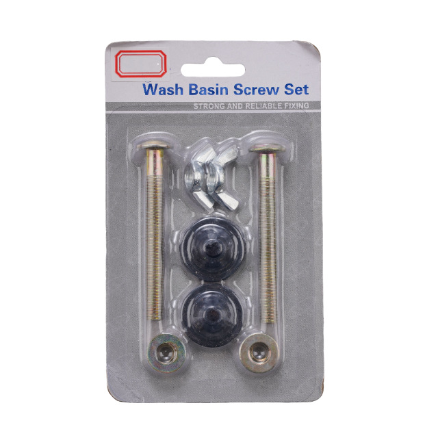 中国批发定 制碳钢螺丝洗脸盆螺丝套装泡罩包装