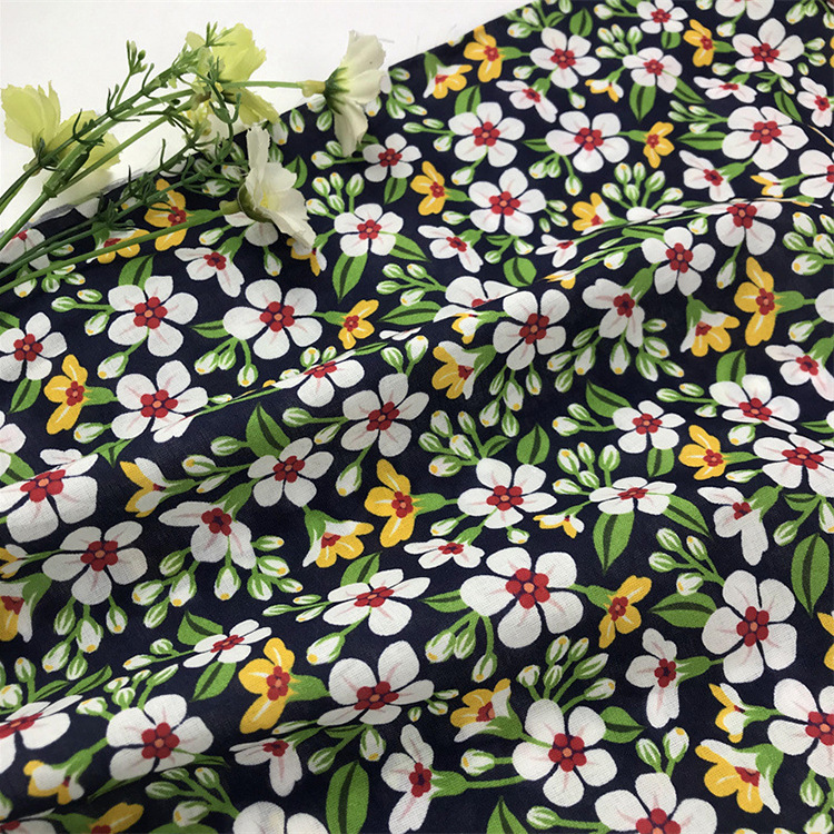 Fabrica textil diseñador impresión tela de algodón impresión tela de vestido