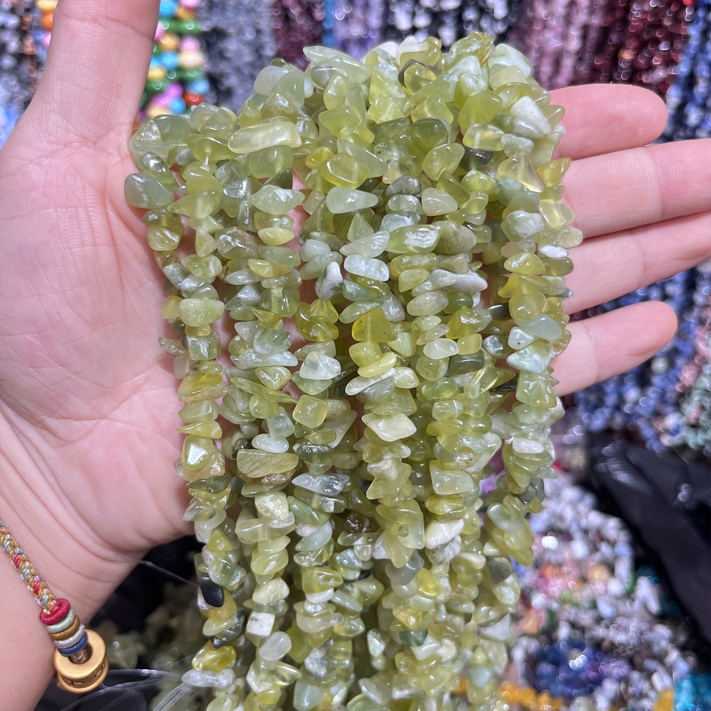 Natural green korean jade, one piece is about 80cm