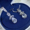 Fashionable earrings, silver 925 sample, European style, diamond encrusted