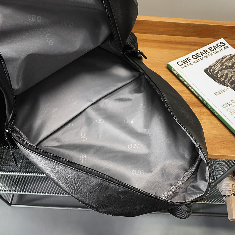 2025 primavera mochila de viaje de cuero anti-salpicaduras para hombres