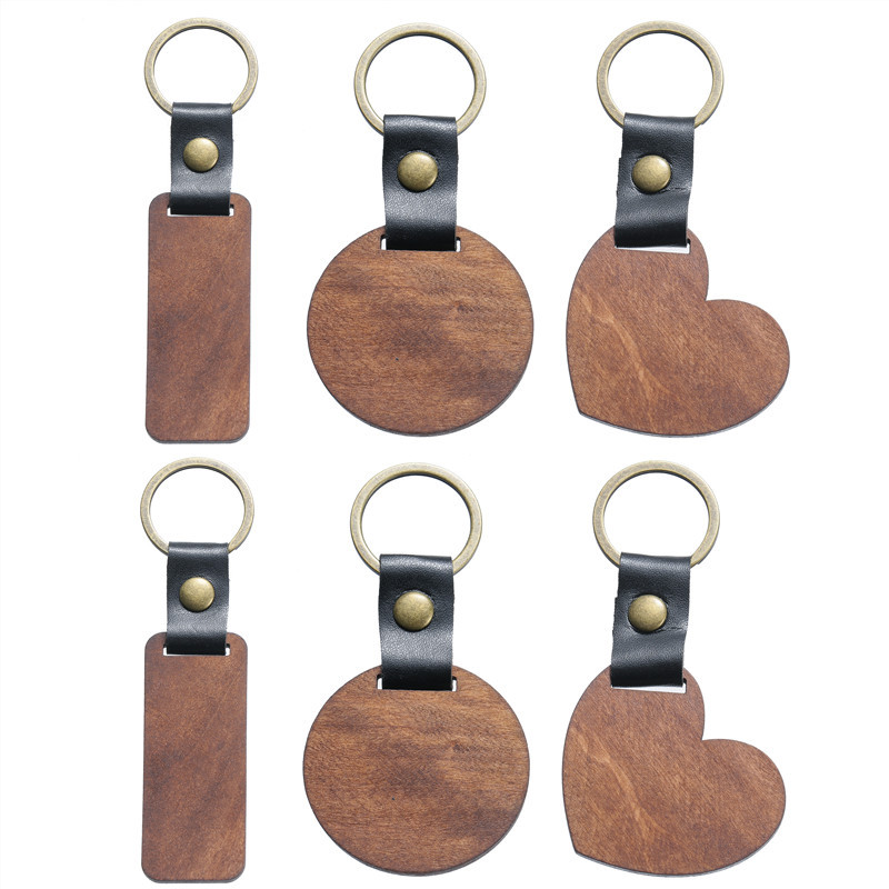 Creative wooden keychain for keys with zipper
