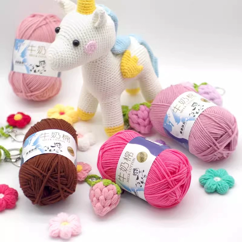 Shengtang 5 хлопчатобумажных молочно-хлопчатобумажных шерстяных шариков ручной вязки вязаные шляпы куклы цветочные сумки материал