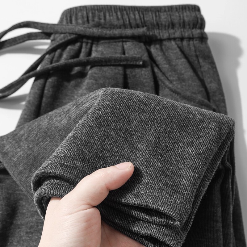 Dark Gray Loose Straight-Leg Casual Sweatpants with Vertical Grain, High-Waisted, Drapey Wide-Leg Pants, Thick and Warm Straight-Leg Pants Dark Gray Loose Straight-Leg Casual Sweatpants with Vertical Grain, High-Waisted, Drapey Wide-Leg Pants, Thick and Warm Straight-Leg Pants