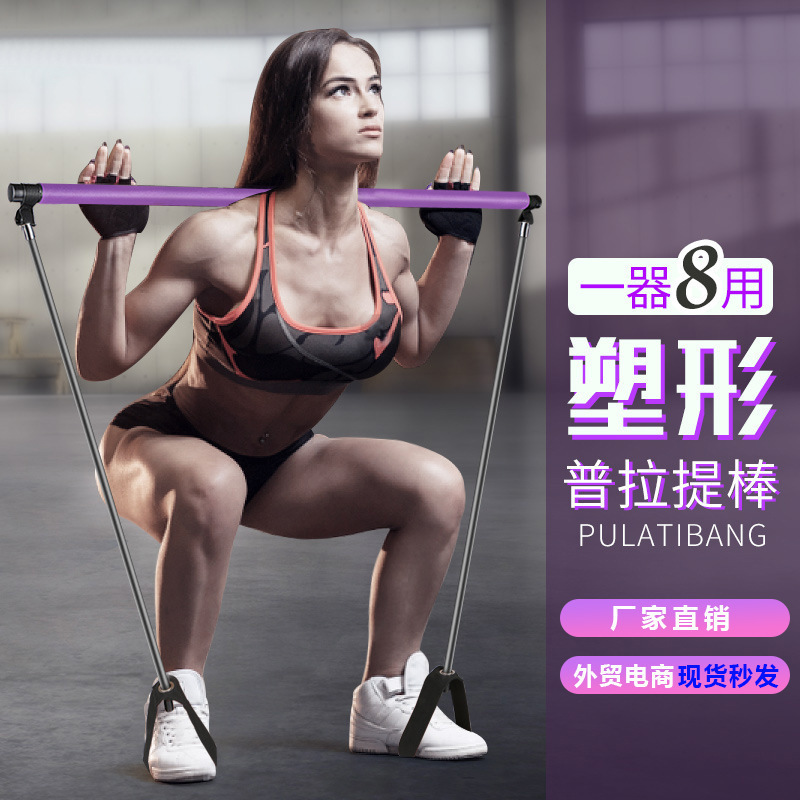 二節のプラティ棒の運動のフィットネスの器材の家庭用ヨガは腹を収めます。|undefined