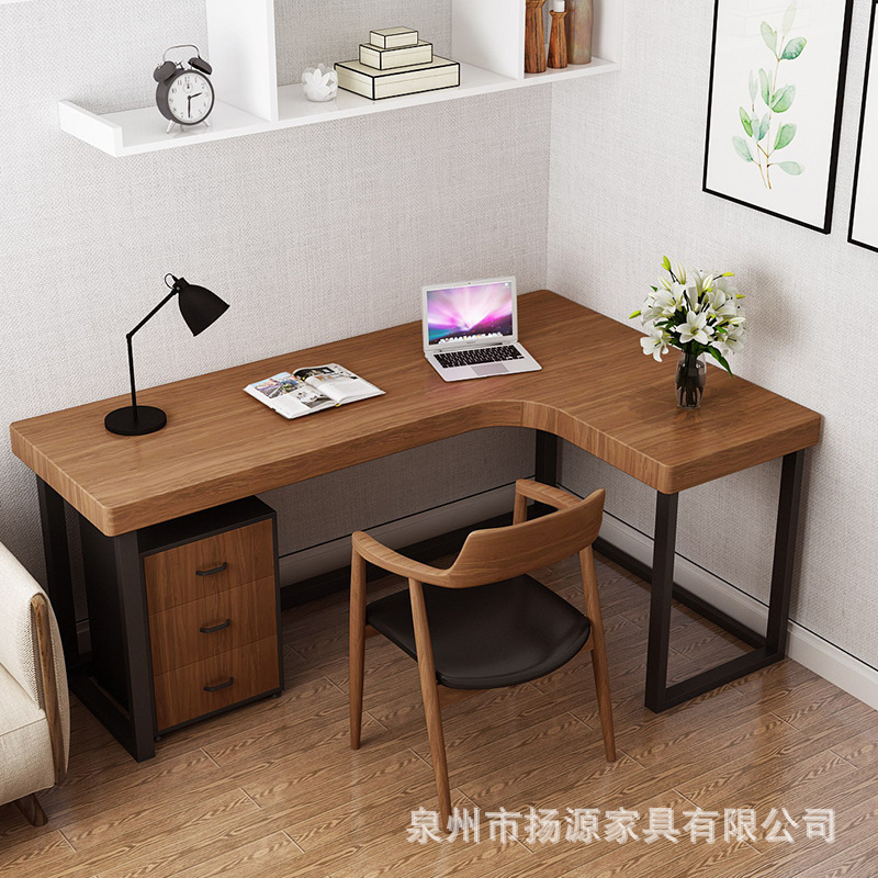 Corner SoLid Wood Computer Desk AccessibLe Luxury Game L-shaped E-sports Room Home Learning Student Dormitory Corner Corner Desk