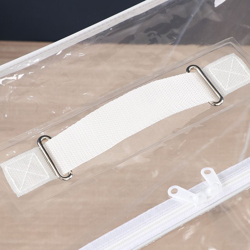 재고 스틸 와이어 백 투명 포장 백 PVC 퀼트 포장 백 PVC 투명 퀼트 담요 4 피스 포장 백