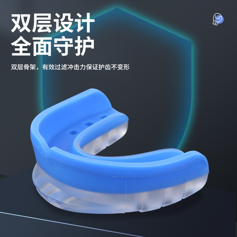 Transfronterizo termoplástico multi-funcional de protección dental de boxeo lucha de protección dental Club adulto niños tirantes anti-ronquidos anti-desgaste por la noche