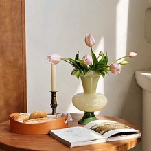 中古法式复古高脚铃兰风灯花瓶中古琉璃花瓶装饰品高颜值艺术玻璃