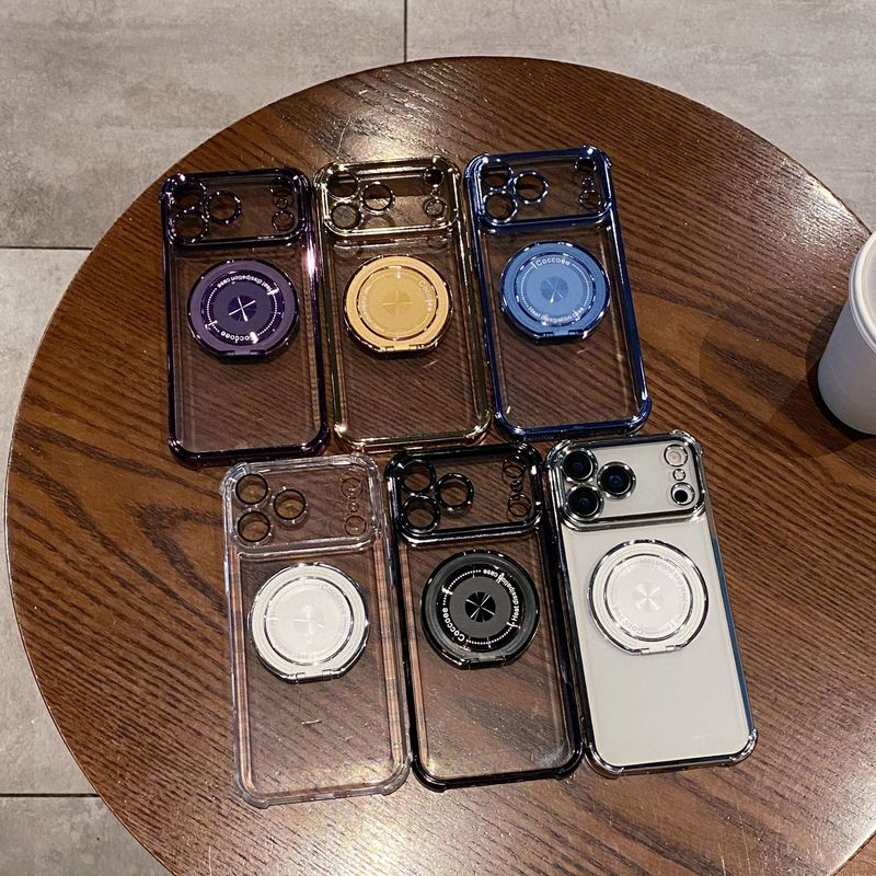 适用iPhone17promax四角防摔手机壳360旋转磁吸支架苹果16保护套|undefined