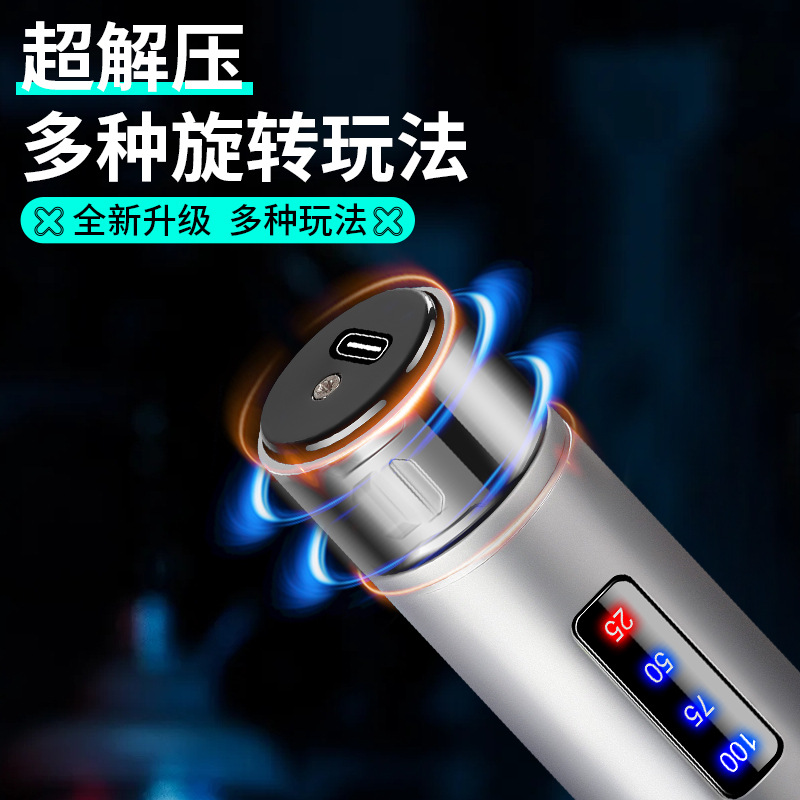 Cilindro giratorio para jugar con la columna de energía encendedor de arco doble a prueba de viento Type-C Mini encendedor de cigarrillos de carga rápida para hombres