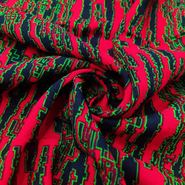 Bajo MOQ 100 Rayon Challis Impreso Camisas de manzana Viscose Rayon Material Tejido