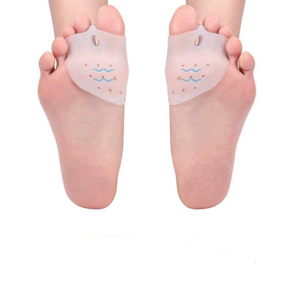 Противоскользящий разделитель для пальцев с тремя отверстиями, корректор вальгусной деформации большого пальца, подушечка для передней части стопы.