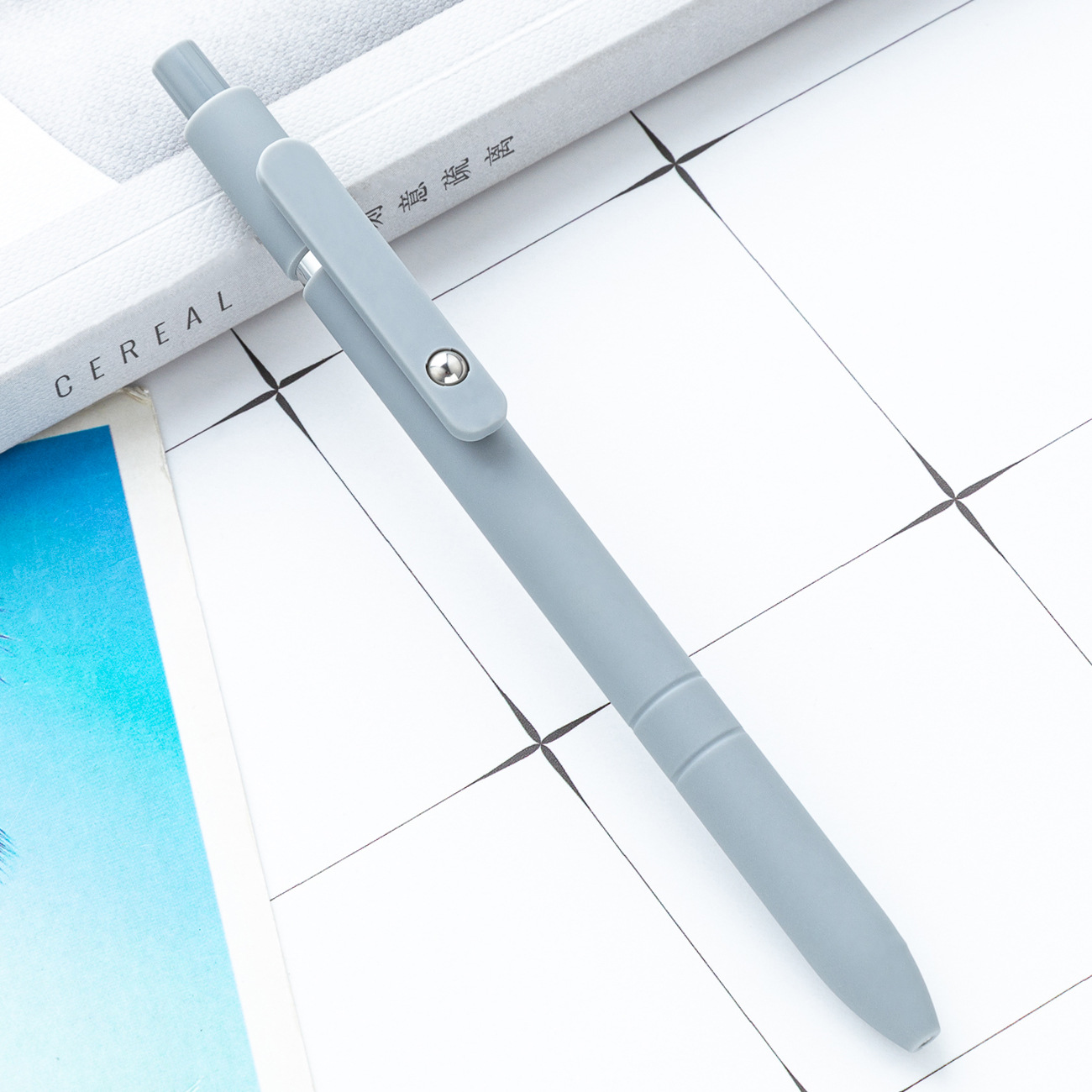 Nuevo bolígrafo neutro de color Morandi puede imprimir logotipo estudiantil papelería bolígrafo de plástico publicitario bolígrafo regalo