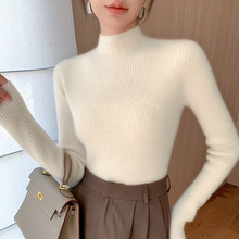 一线成衣半高领山羊绒女秋冬新款加厚修身羊毛打底毛衣安哥拉红