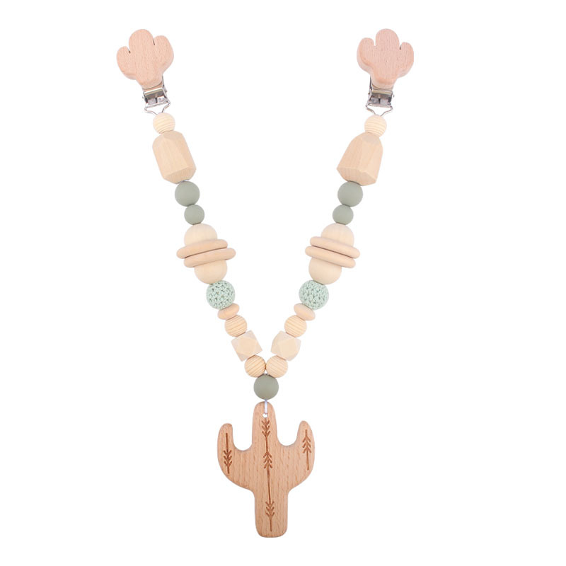 Suministros para bebés Beech cactus clip DIY de dibujos animados mordedor molar pulsera decorativa sonajero colgante conjunto de tres piezas